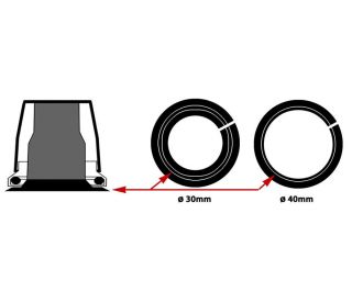 B220 integreret tilspidset Styrfitting med adapter