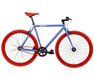 FabricBike Single Speed Bicycle - Blue & Red
