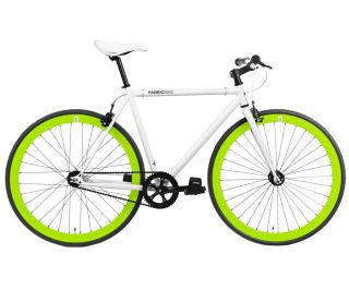 FabricBike Single Speed Bicycle - White & Green