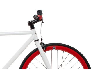 FabricBike Single Speed Bicycle - White & Red