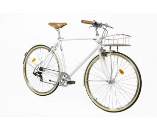 FabricBike City Classic 7 Speed Bicycle - Matte White