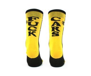 Rueda Festival Fuck Cars Cyclist Socks - Yellow