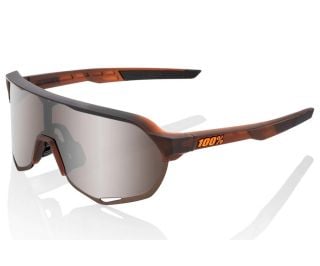 100% S2 Braune Brille - Silber verspiegelte Gläser