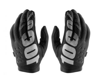 100% Brisker Cycling Gloves - Black/Grey