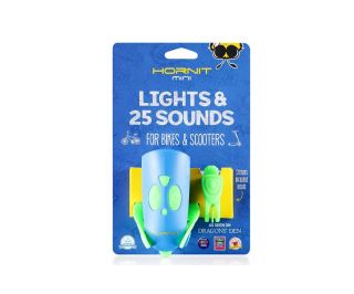 Hornit Mini Front Light + Bell - Green/Blue