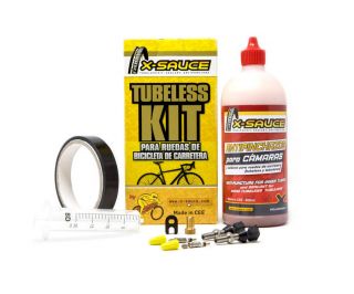 X-Sauce Tubeless Kit for 2 Road Wheels - Presta