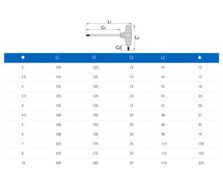 Llave allen en T Unior 193HX