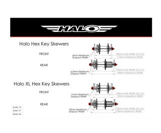 Halo Hex Key Road racing Skewers - Gold