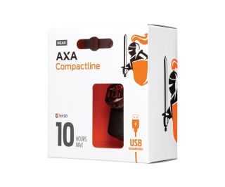 AXA Compactline Baglygte USB- Sort