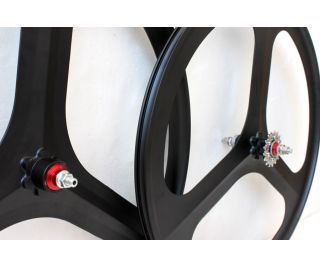 Navigate Tri Spoke Fixie Wheelset - Black