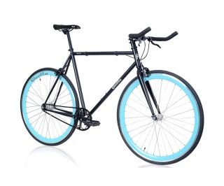 Bicicletta fixie Quella Nero Sky Blue