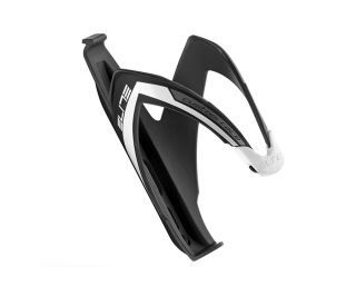 Elite Custom Race Bicycle Bottle Cage - Matte Black/White 