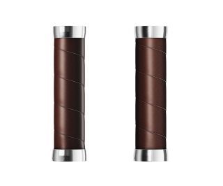 Brooks Slender Leather Handlebar Grips - Brown