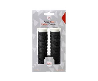 Eltin Rubber Mix Handlebar Grips - Black/White