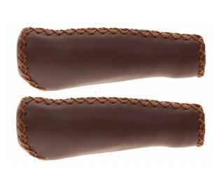 WG Stitched Classics Ergo Handlebar Grips - Brown