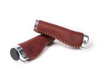 Schindelhauer Leather Ergo Handlebar Grips - Brown