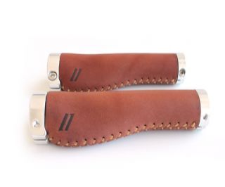 Schindelhauer Leather Ergo Handlebar Grips - Brown