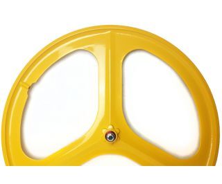 Navigate Tri Spoke Front Fixie Wheel - Yellow