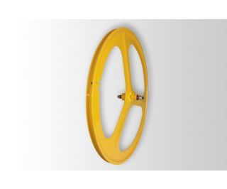 Navigate Tri Spoke Front Fixie Wheel - Yellow