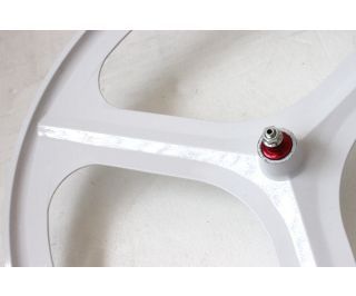 Navigate Tri Spoke Front Fixie Wheel - White