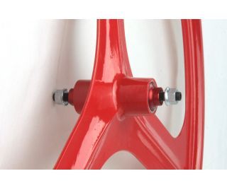 Navigate Tri Spoke Front Fixie Wheel - Red