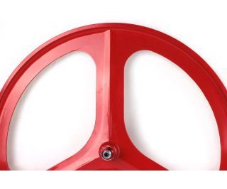 Navigate Tri Spoke Front Fixie Wheel - Red