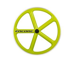 Ruota Scatto fisso Posteriore Encore 5 Razze Carbon Weave - Verde Lime