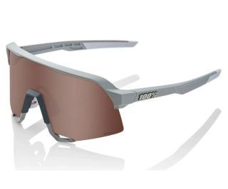 100% S3 Soft Tact Stone Grey Glasses - Crimson Silver Mirror Lens