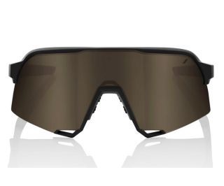 100% S3 Soft Tact Schwarz Brille - Soft Gold verspiegelte Gläser