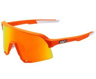 100% S3 Soft Tact Orange Glasses - Red Mirror Lens