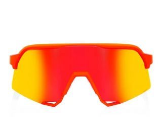 100% S3 Soft Tact Orange Glasses - Red Mirror Lens