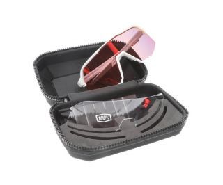 100% S3 Soft Tact Weiß Brille - Rot verspiegelte Gläser