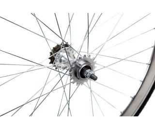 6KU Fixed Gear Wielset + Banden - Zilver