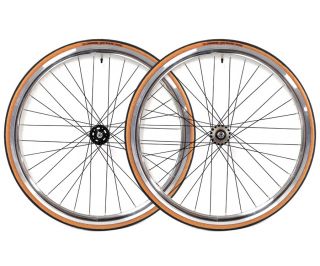 Santafixie 30mm Wielset + Binnenbanden + Banden - Zilver/Zwart Classic