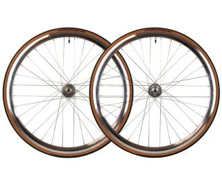 Paire de Roues Santafixie 30mm Argent + Chambres à air + Pneus Classic