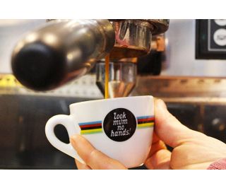 Taza Café Expreso Look Mum No Hands! World Champ