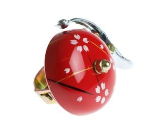 Crane Hand Painted Bell Red Spring