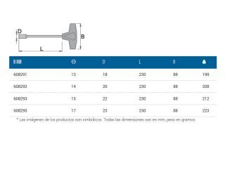 Llave de vaso Unior 193N con mango en T