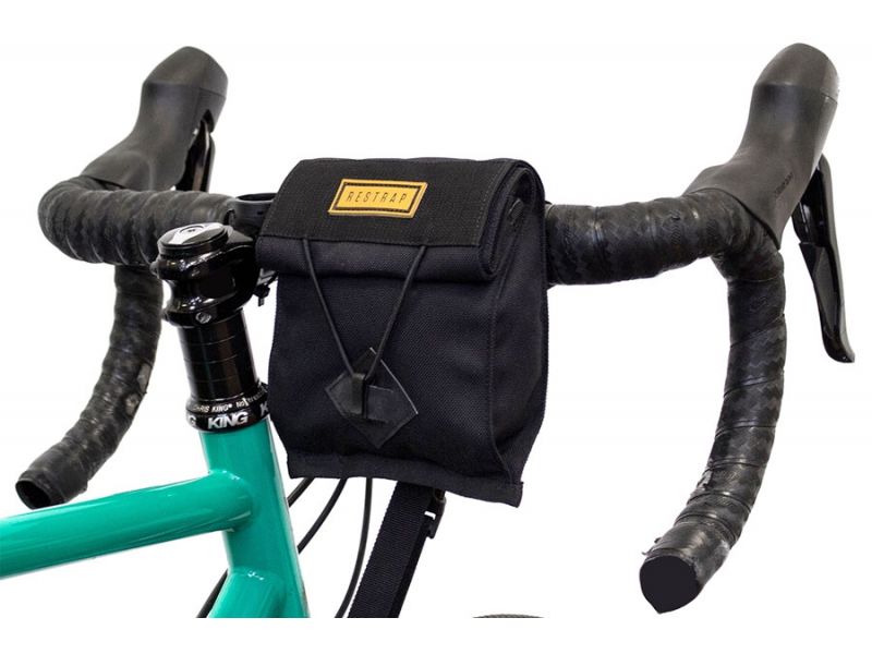 Bolsa Restrap Tech en color negro para manillar para bicicleta