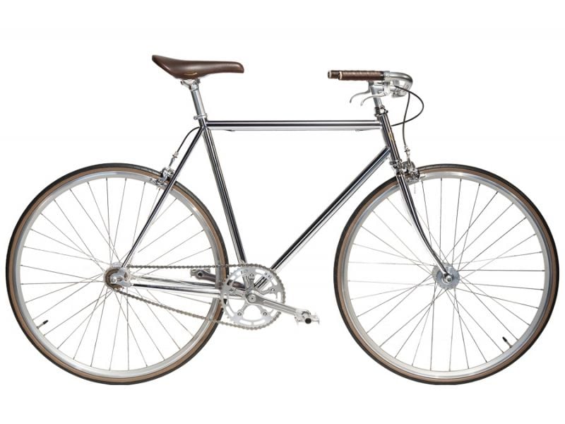 Jitensha Tokyo Single Speed Bike - Chrome/Alu/Brown