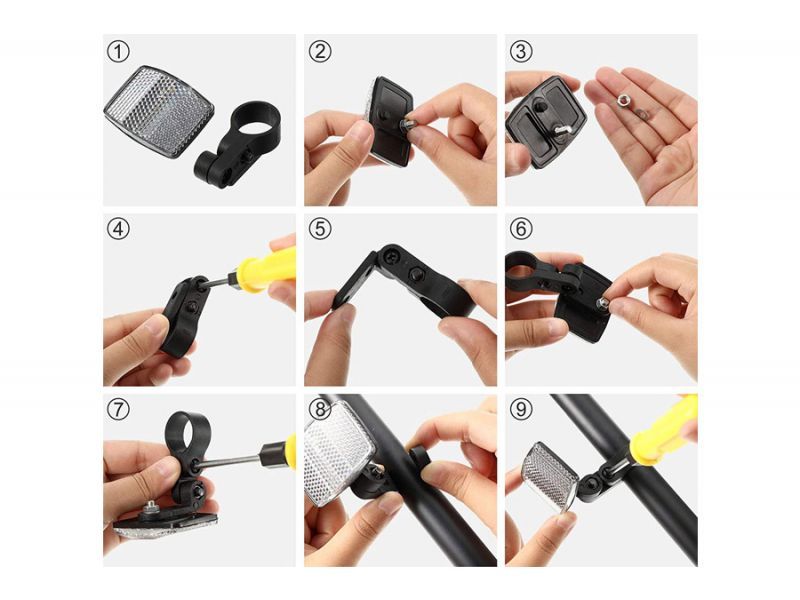 14pcs Réflecteurs pour Vélo, Réflecteurs Avant/Arrière pour Vélo,  Réflecteurs pour Vélo Hautement Réfléchissants, Accessoires Universels pour  Vélo de