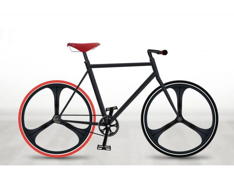 Teny Rim Tri Spoke Fixie Bike Front Wheel Black