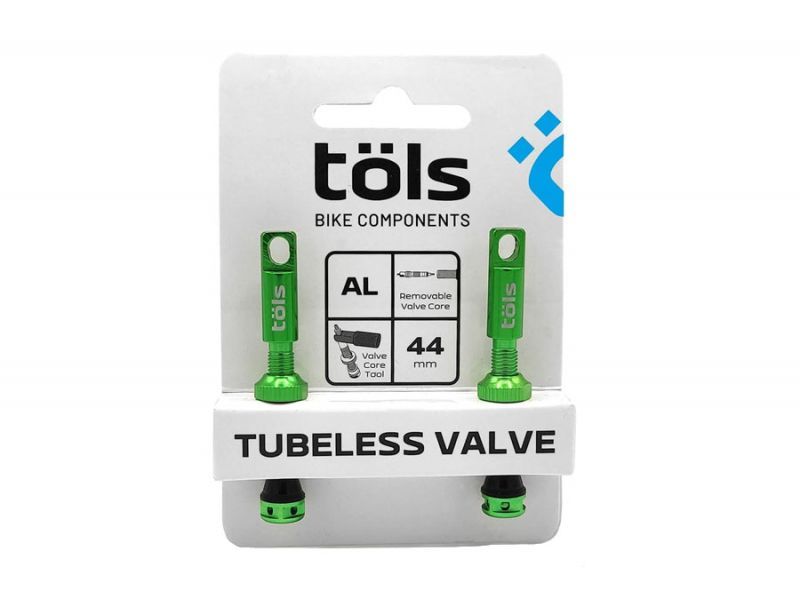 Increvable : Valve Tubeless aluminium anodisé vert 44 mm - jeu de