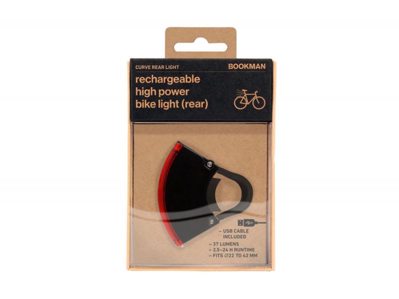 Bookman Curve Rear Light USB LED Black