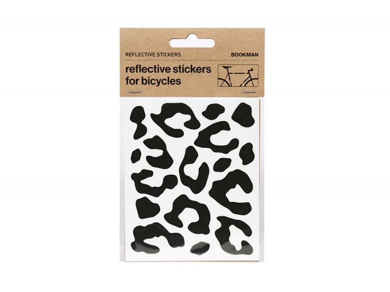 Bookman Reflective Leopard Print Stickers in Black to customize