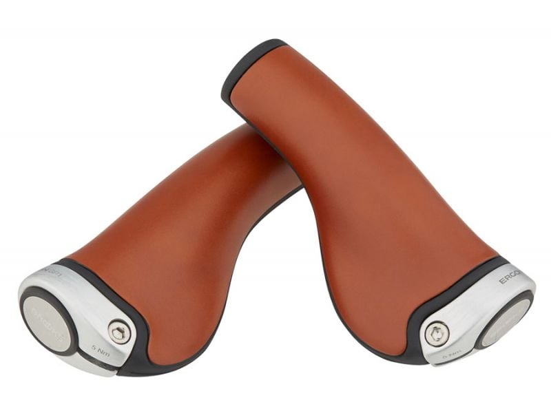 パーツ BROOKS ERGON LEATHER GRIPS GP1(BROWN) Brooks Ergon GP1 Leather Grips 130mm/100mm - Diamond Cycle