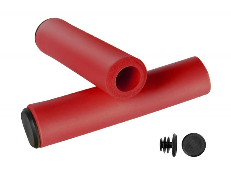 Textured Silicone Handlebar Grips - Red