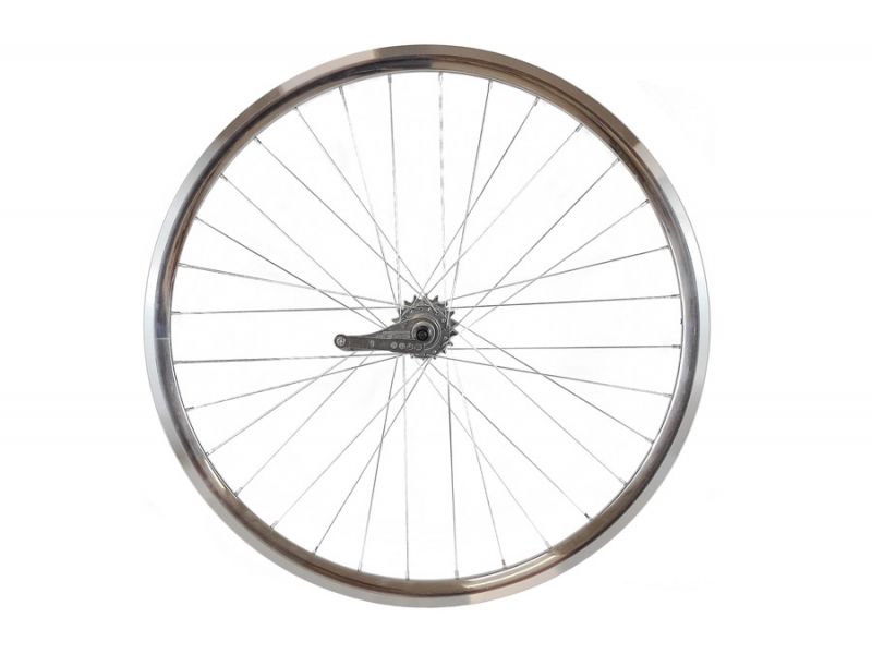 30mm Achterwiel fiets met terugtraprem Zilver