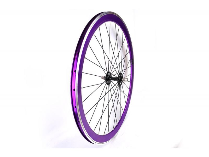 Origin8 Fixie Bike Front Wheel Purple ADZ (Radial spoke pattern)