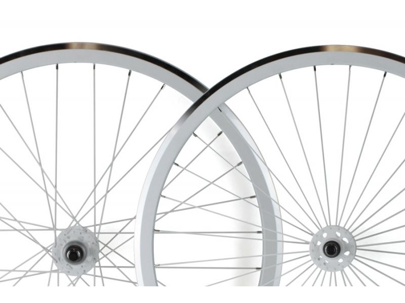 Velocity Deep V CNC Fixie Bike Wheelset White